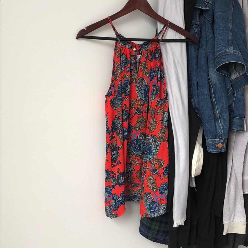 NEVER BEEN WORN! Halter red paisley top, size M